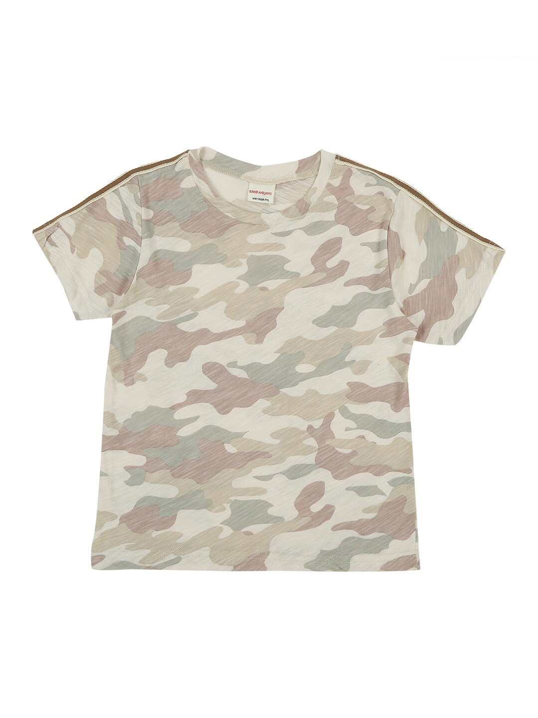 

RAINE AND JAINE Boys Camouflage Round Neck Pure Cotton T-shirt, Khaki