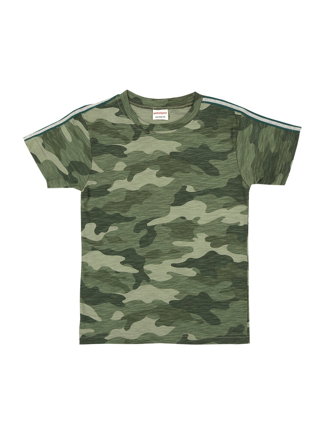 

RAINE AND JAINE Boys Pure Cotton Camouflage Printed T-shirt, Green