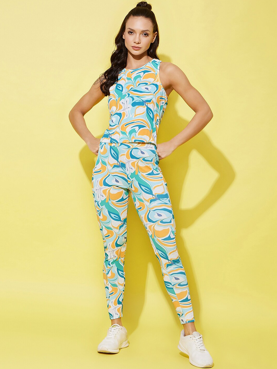 

StyleStone Women Printed Sports Tracksuit, Sea green