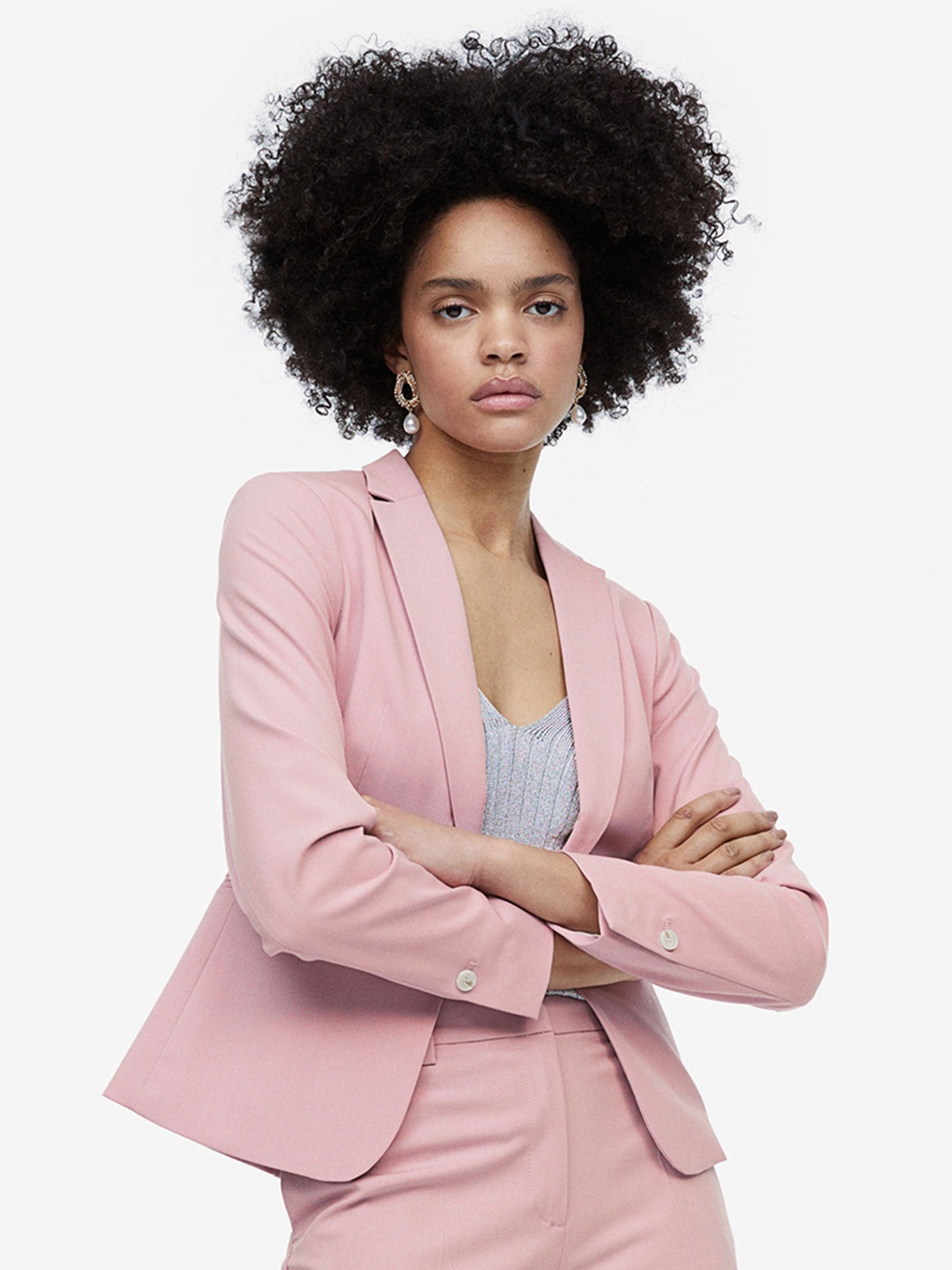 

H&M Fitted Jacket, Pink