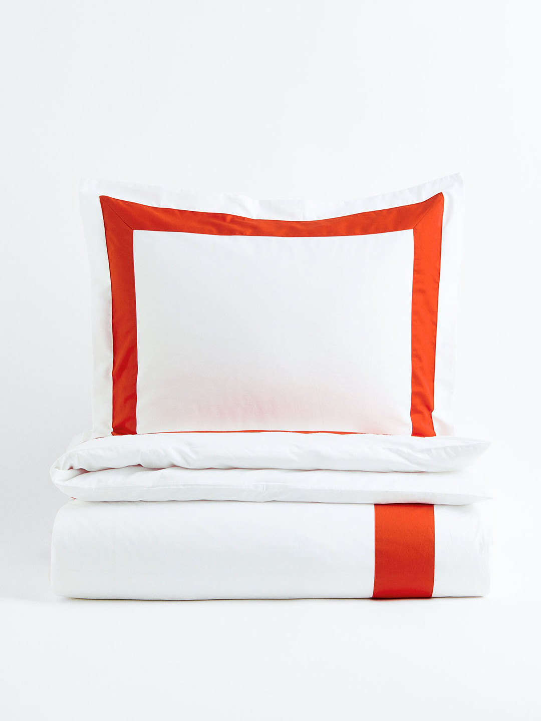 

H&M White & Red Cotton Sateen Duvet Cover Set
