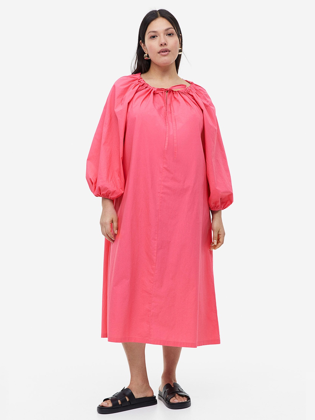 

H&M Drawstring-Detail Dress, Pink