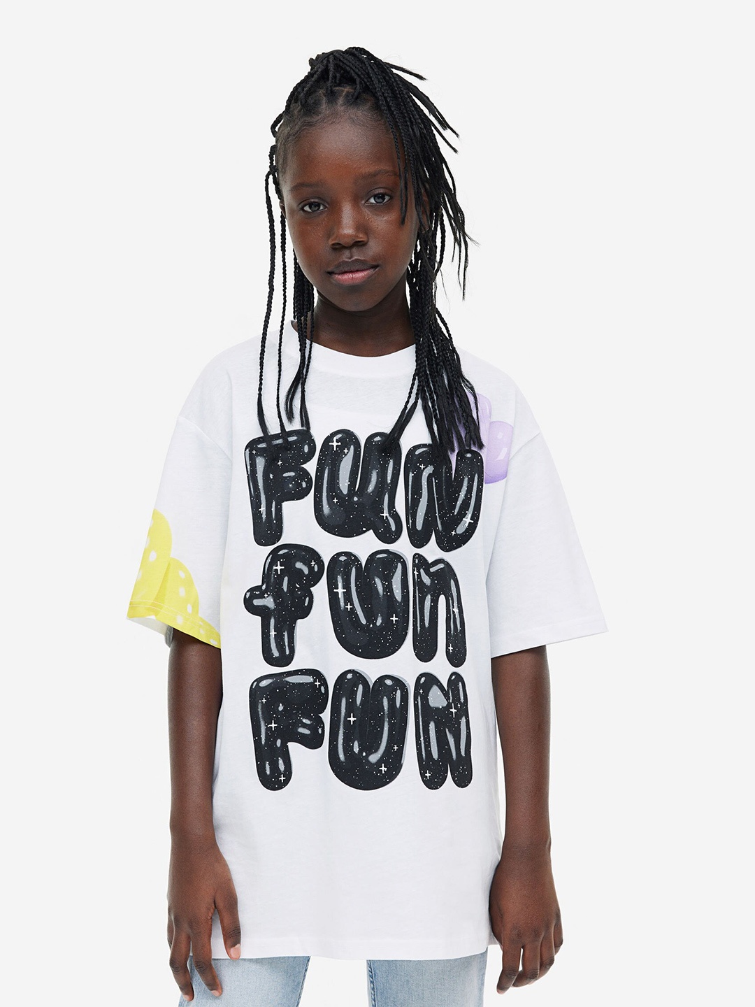 

H&M Girls Printed Pure Cotton Jersey T-shirt, White