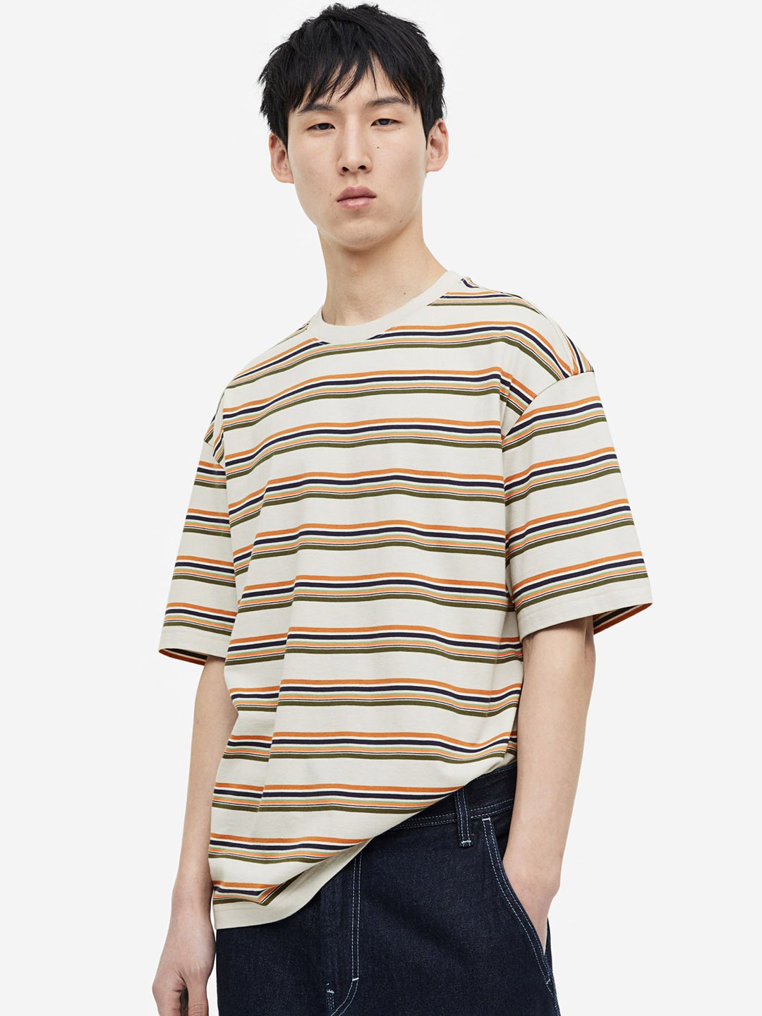 

H&M Relaxed Fit Pure Cotton T-shirt, Grey