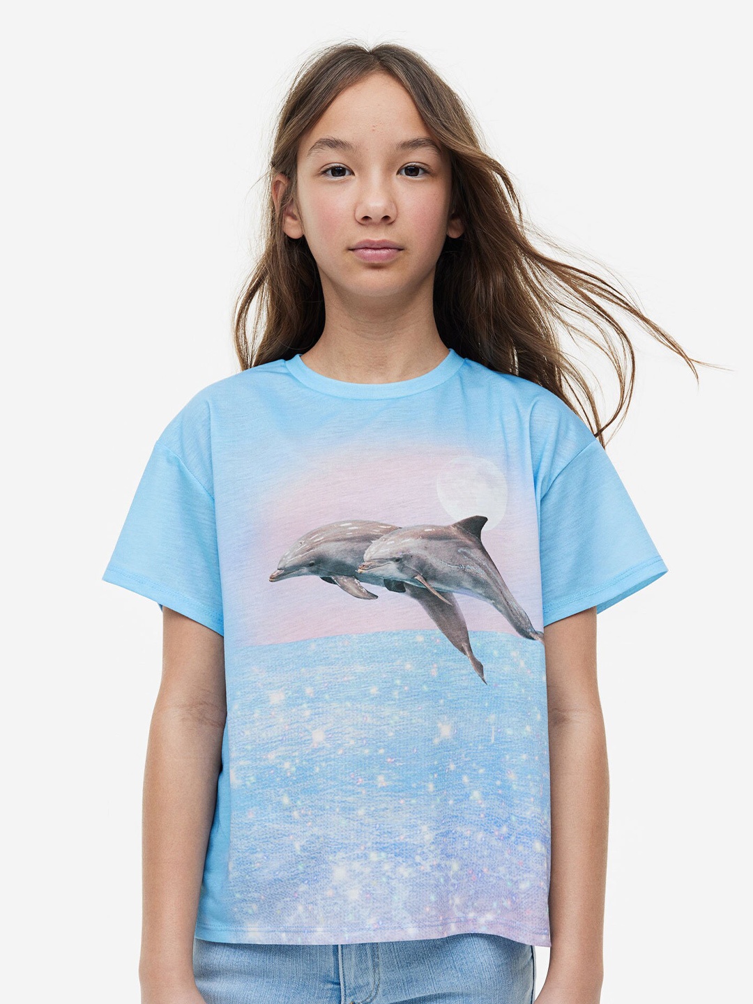 

H&M Girls Oversized T-shirt, Blue