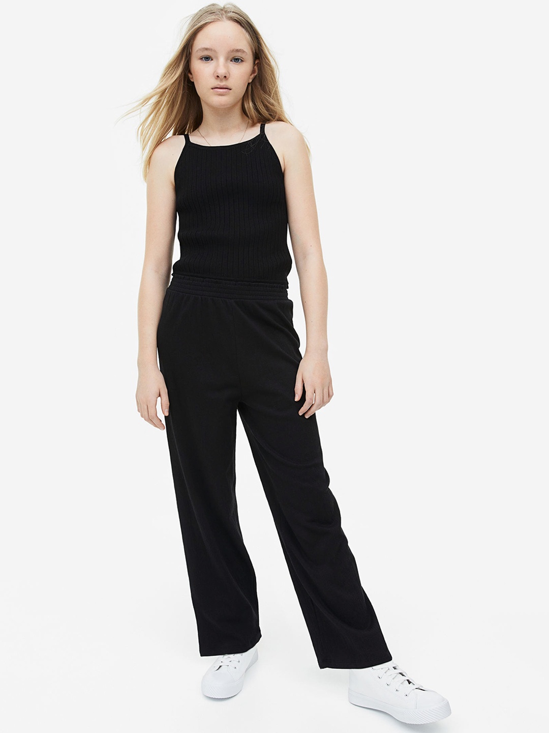 

H&M Girls Jersey Trousers, Black