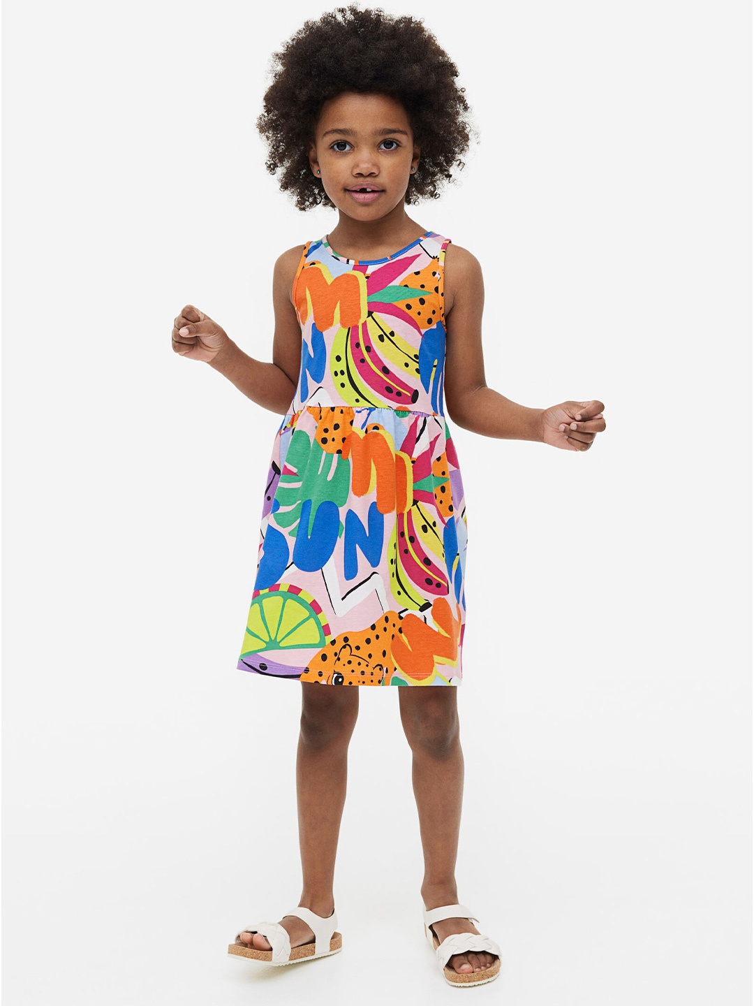 

H&M Girls Patterned Cotton Dress, Pink