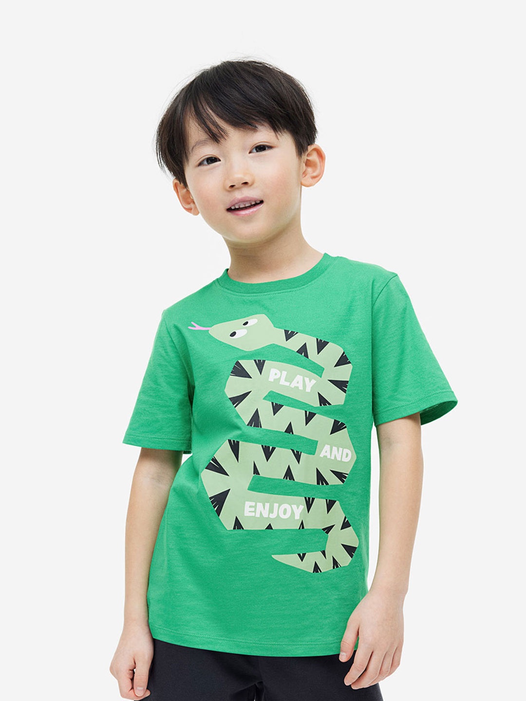 

H&M Boys Cotton T-shirt, Green