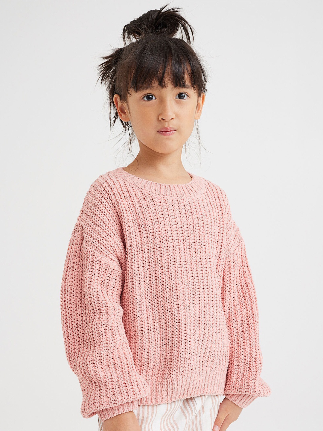

H&M Girls Knitted Chenille Jumper, Pink