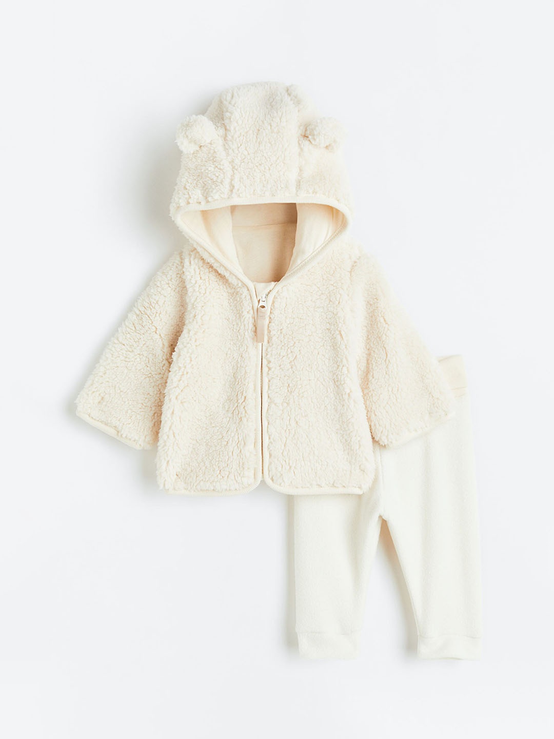 

H&M Girls 2-Piece Fleece Set, Off white