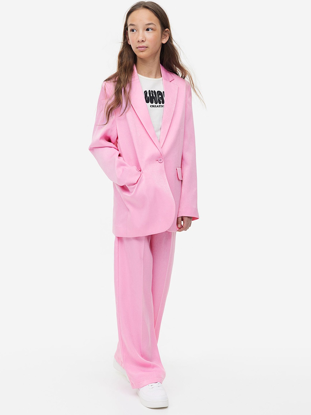 

H&M Girls Loose Fit Trousers, Pink