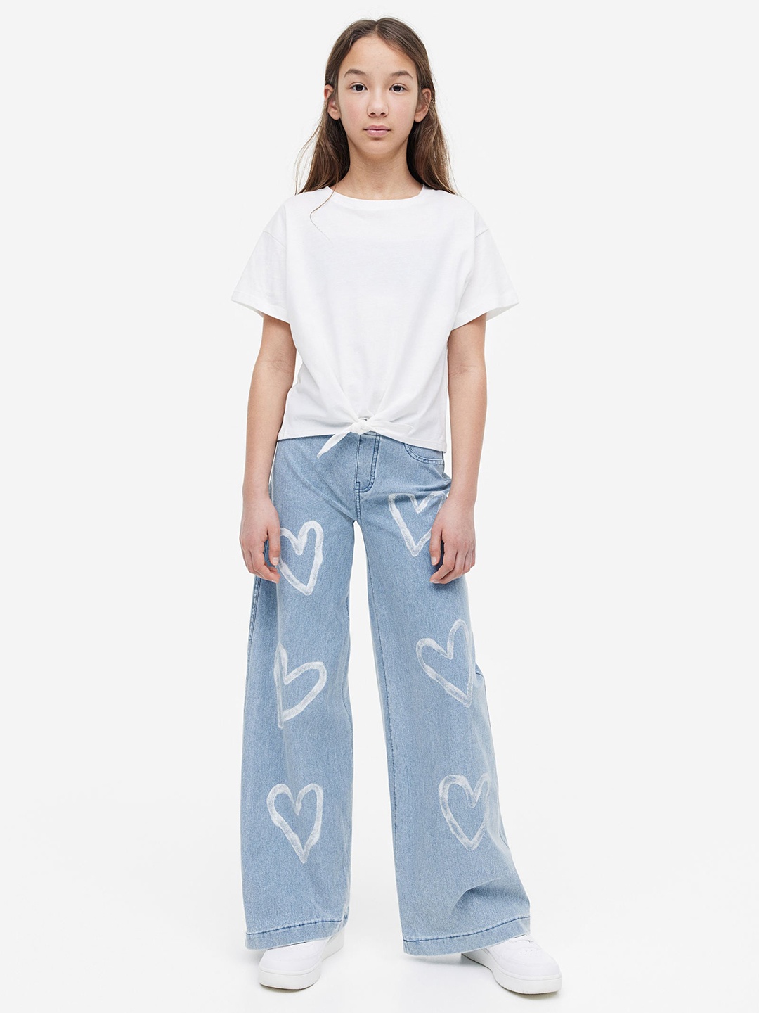

H&M Girls Wide Trousers, Blue