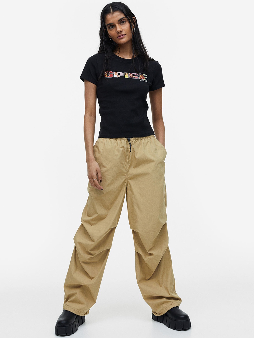 

H&M Women Parachute trousers, Beige