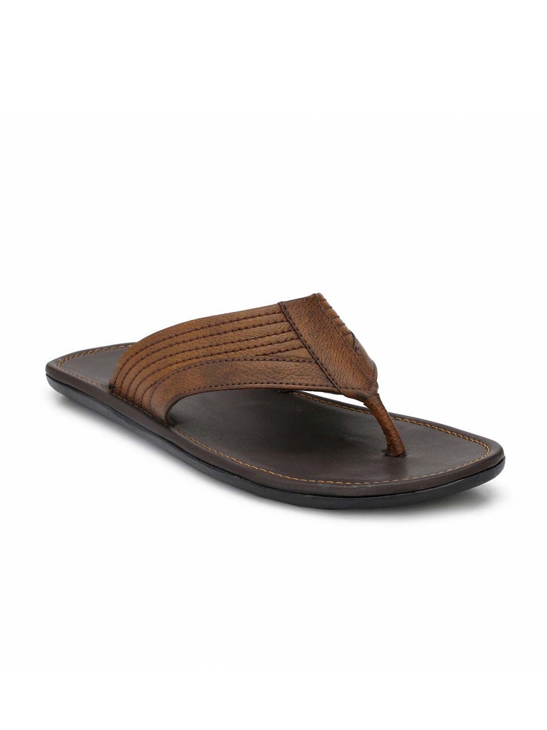 

Provogue Men Synthetic Leather Slip-On Comfort Sandals, Brown