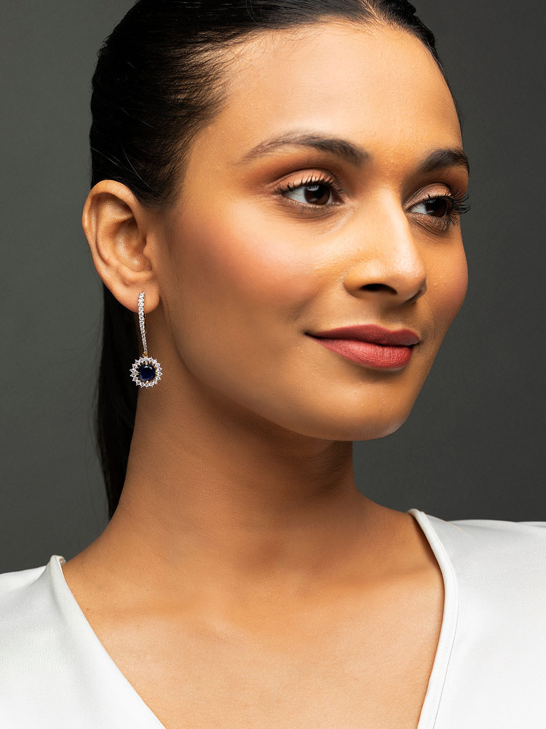 

Priyaasi Gold-Plated Contemporary Drop Earrings, Blue