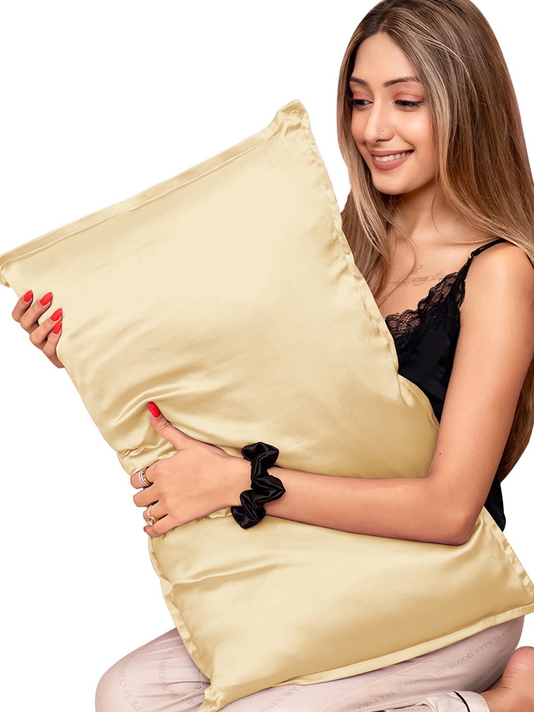 

Furbo Gold-Toned 2 Pieces Mulberry Silk 92 GSM Pillow Covers