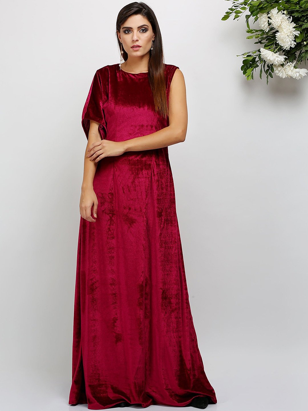 

KAANCHIE NANGGIA Flared Sleeves Maxi Dress, Magenta