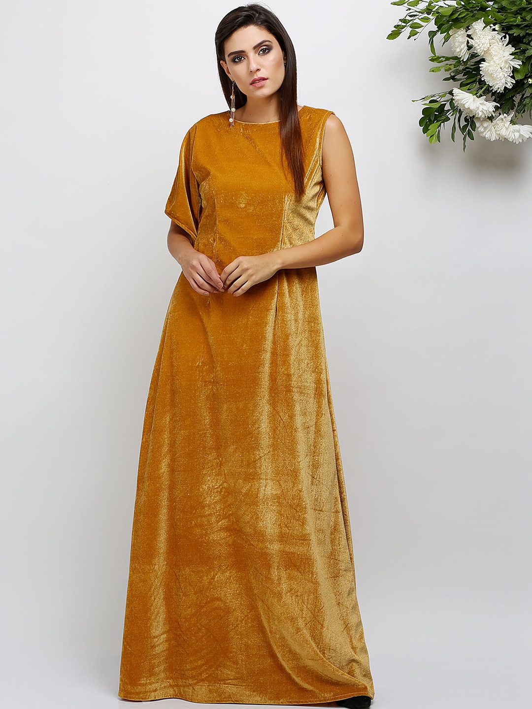 

KAANCHIE NANGGIA Flared Sleeves Maxi Dress, Mustard