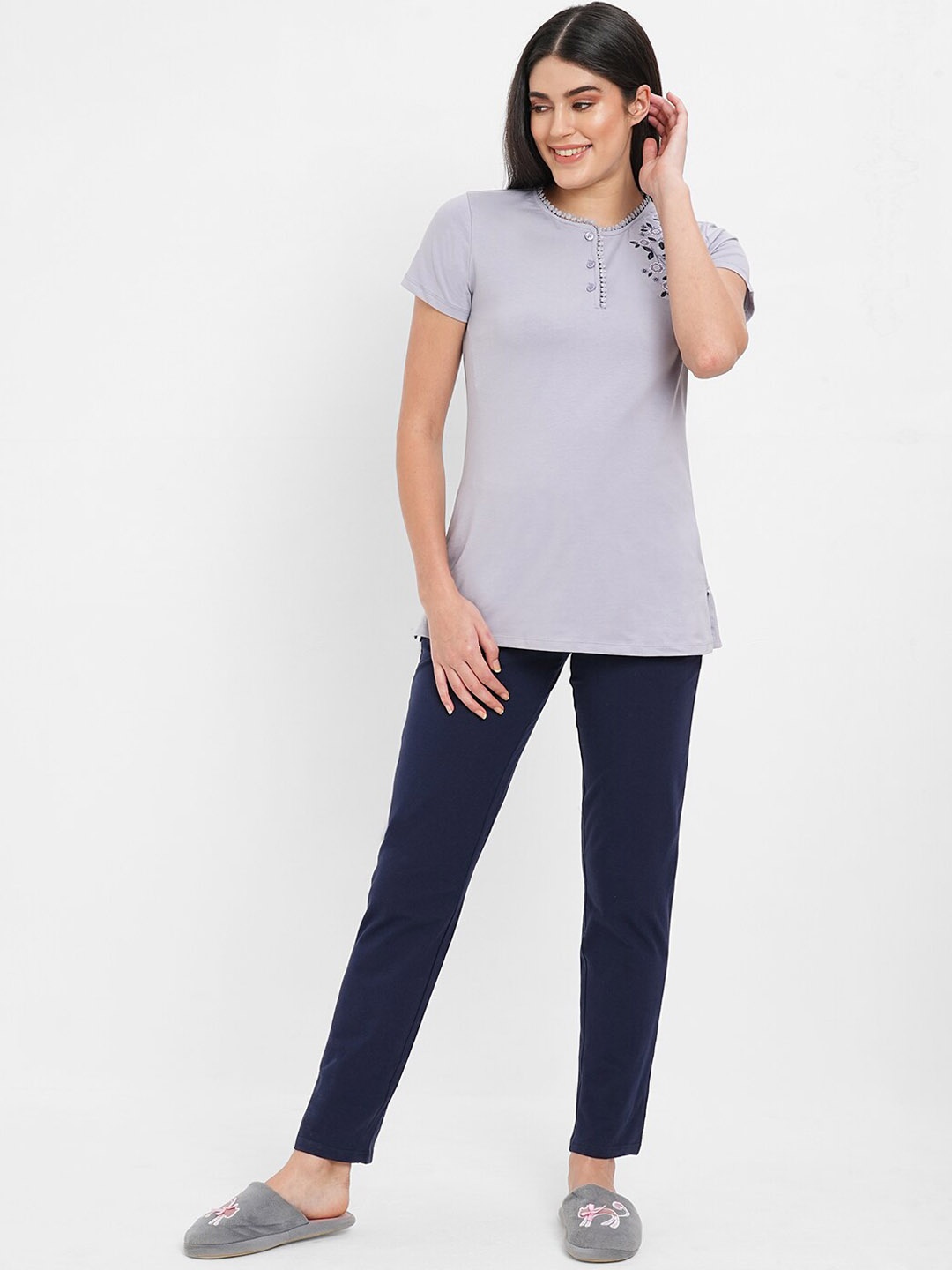 

Sweet Dreams Round Neck Night Suit, Lavender