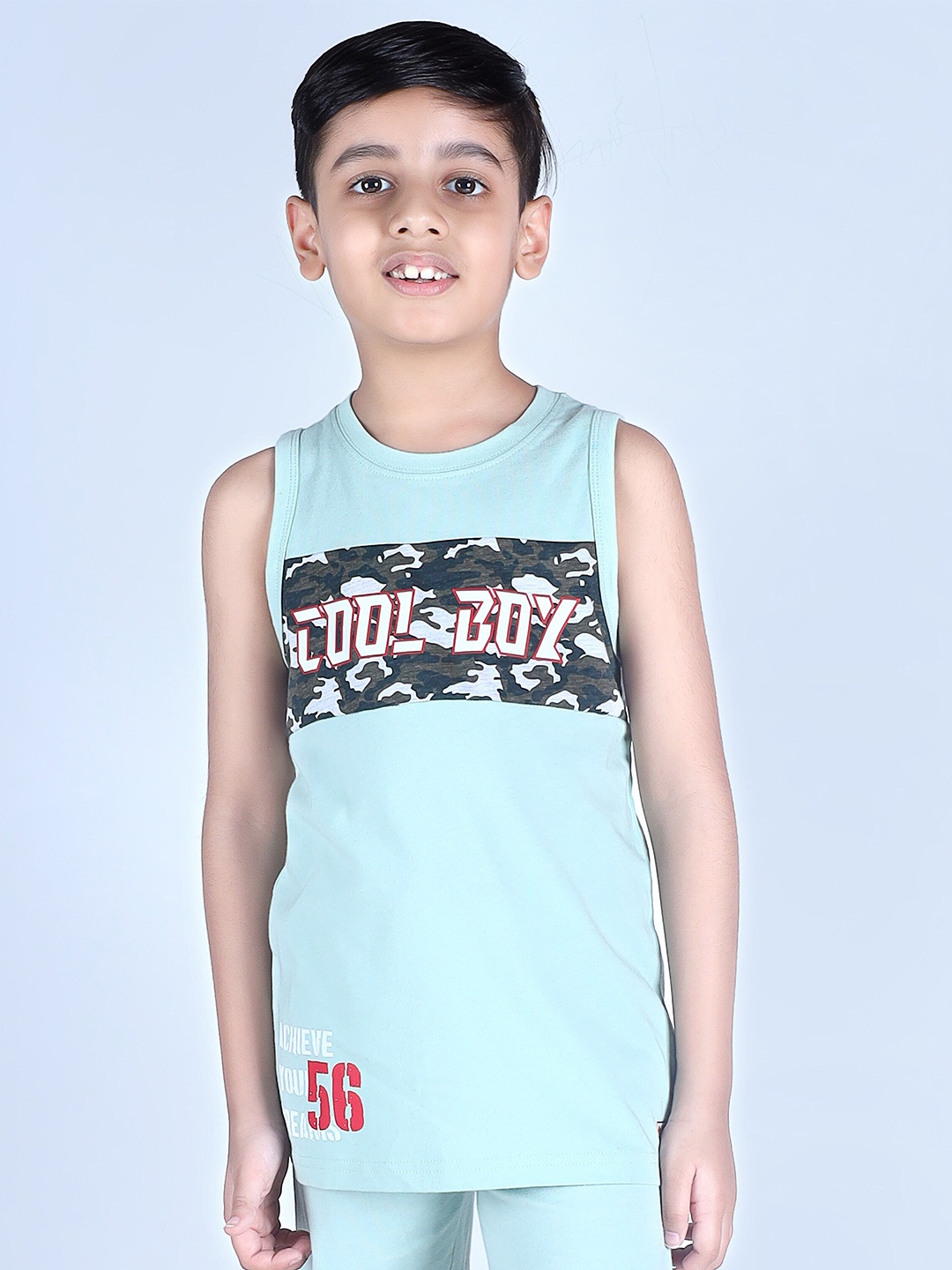

3PIN Boys Typography Printed Cotton T-shirt, Green