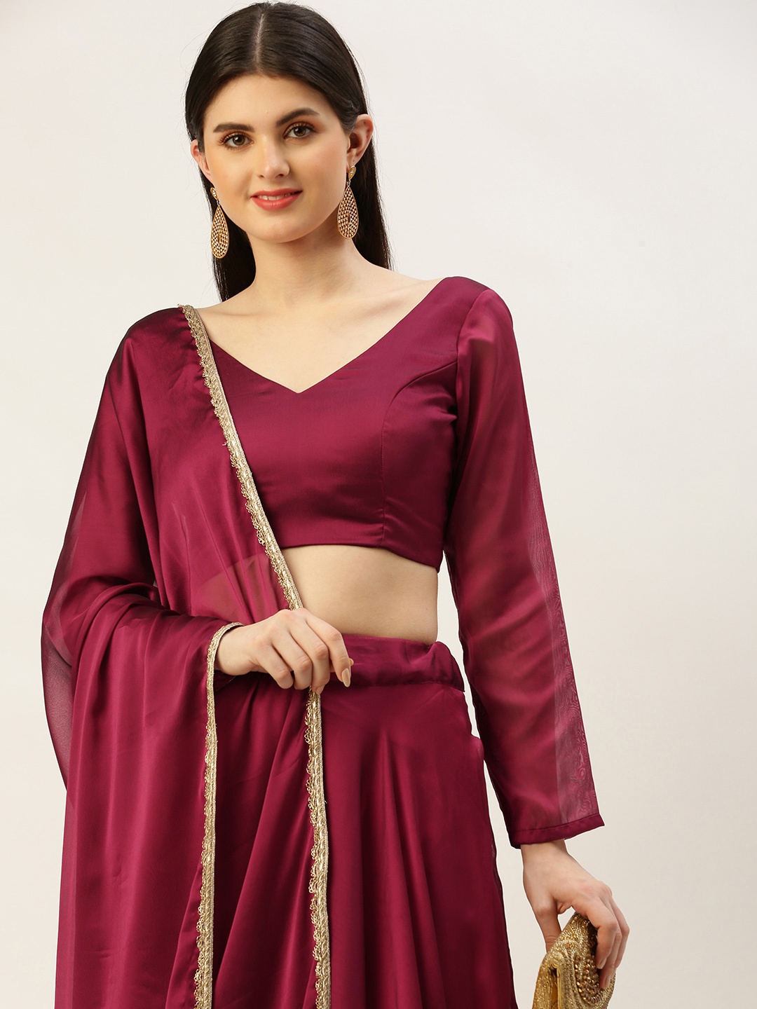 

LOOKNBOOK ART Semi-Stitched Lehenga & Unstitched Blouse With Dupatta, Pink