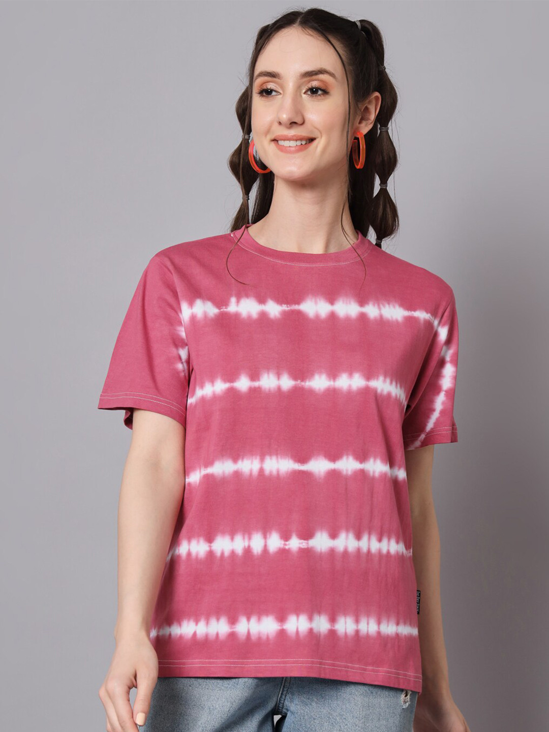 

The Dry State Tie and Dye Cotton Loose Fit T-shirt, Rose