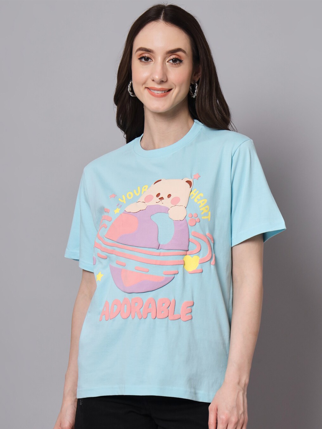 

The Dry State Graphic Printed Cotton Loose Fit T-shirt, Blue
