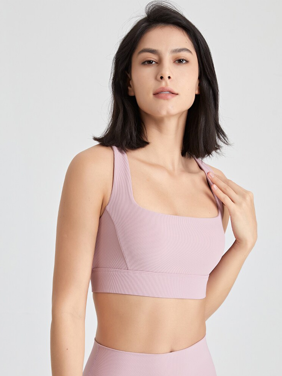 

JC Collection Full Coverage Lightly Padded All Day Comfort Dry-Fit Sports Bra, Pink