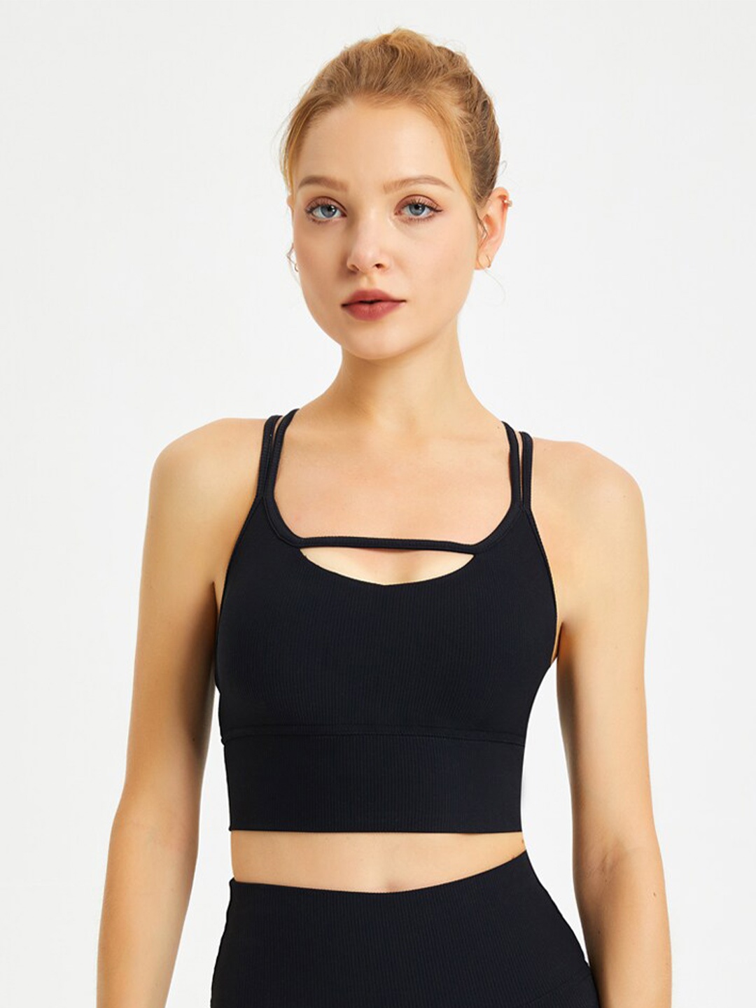 

JC Collection Full Coverage Lightly Padded Dry Fit Workout Bra, Black