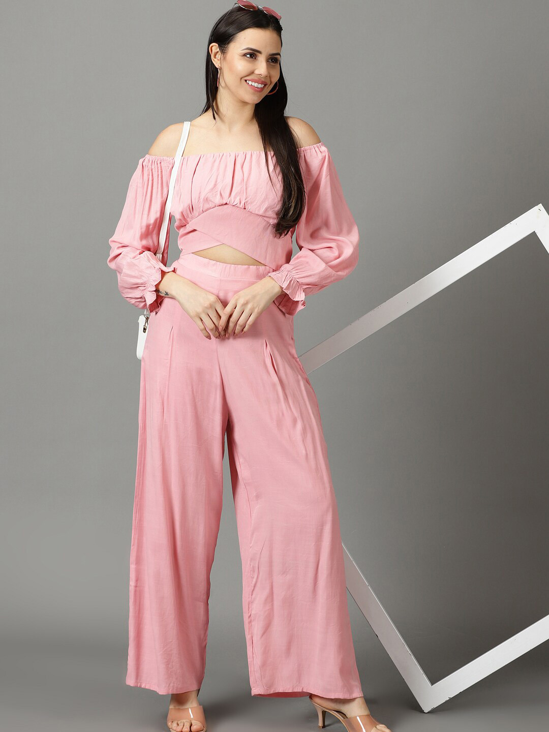 

SHOWOFF Women Off-Shoulder Co-Ords, Pink