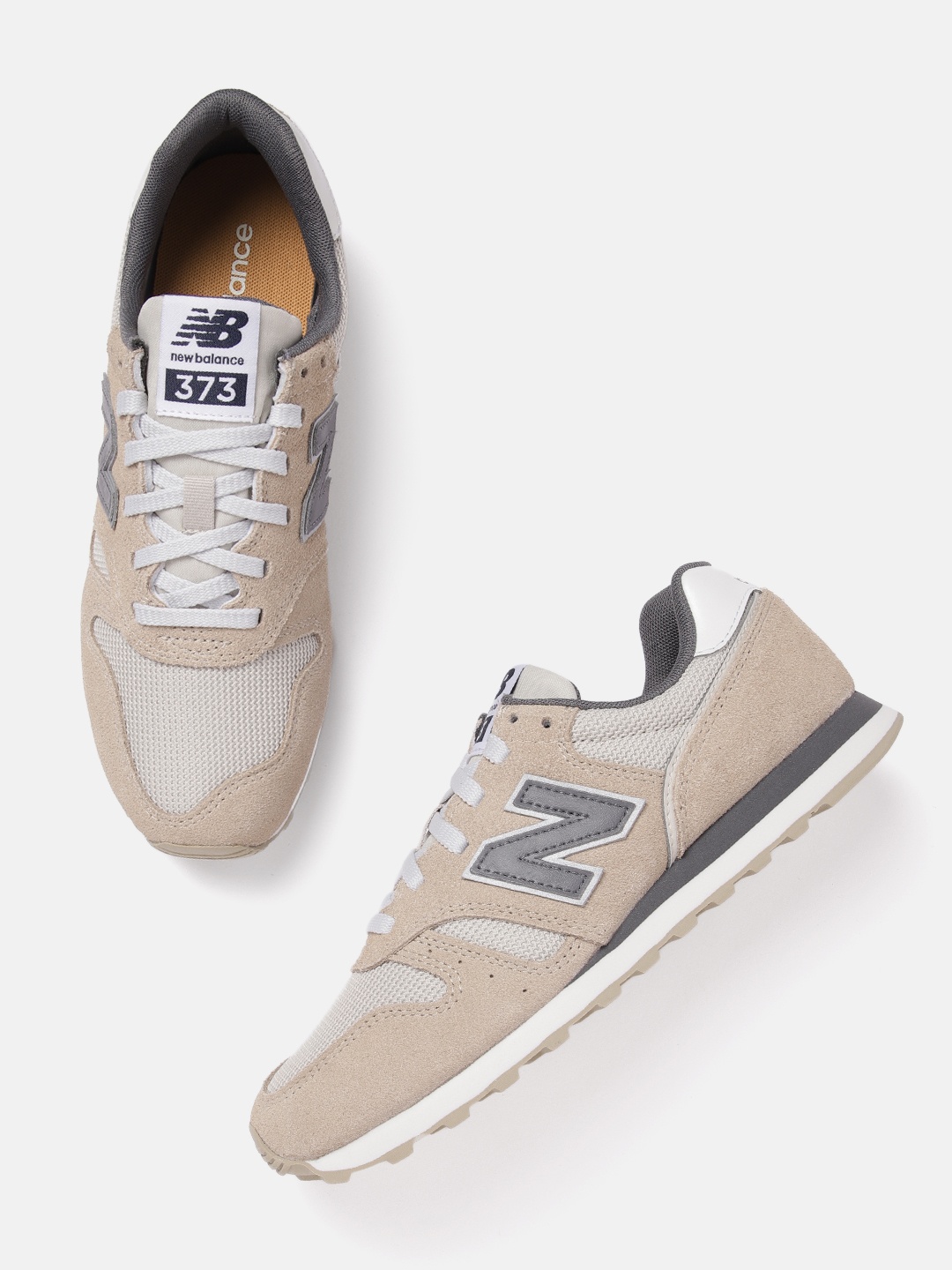 

New Balance Men Woven Design Everyday 373 Sports Shoes, Beige