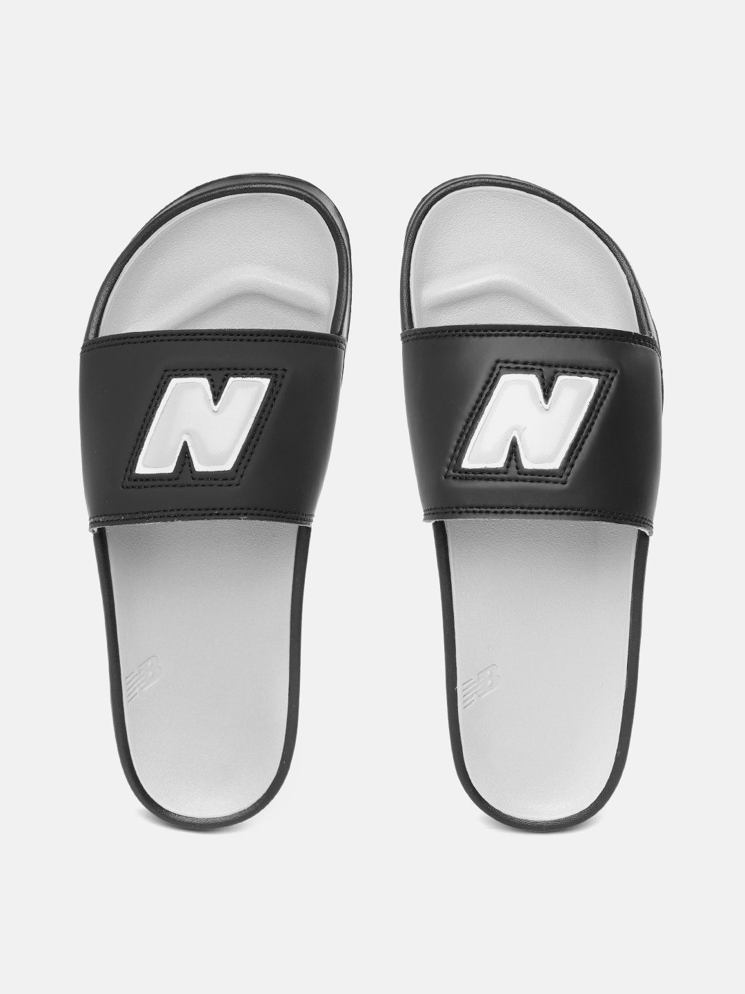 

New Balance Men Brand Logo Printed Sliders, Black