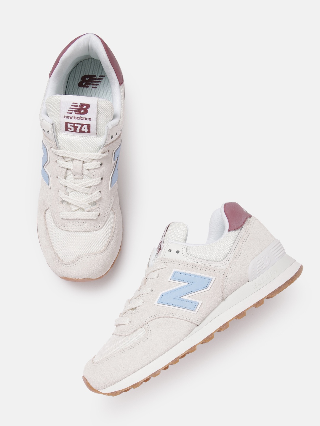 

New Balance Women Woven Design 574 Sports Shoes, Off white