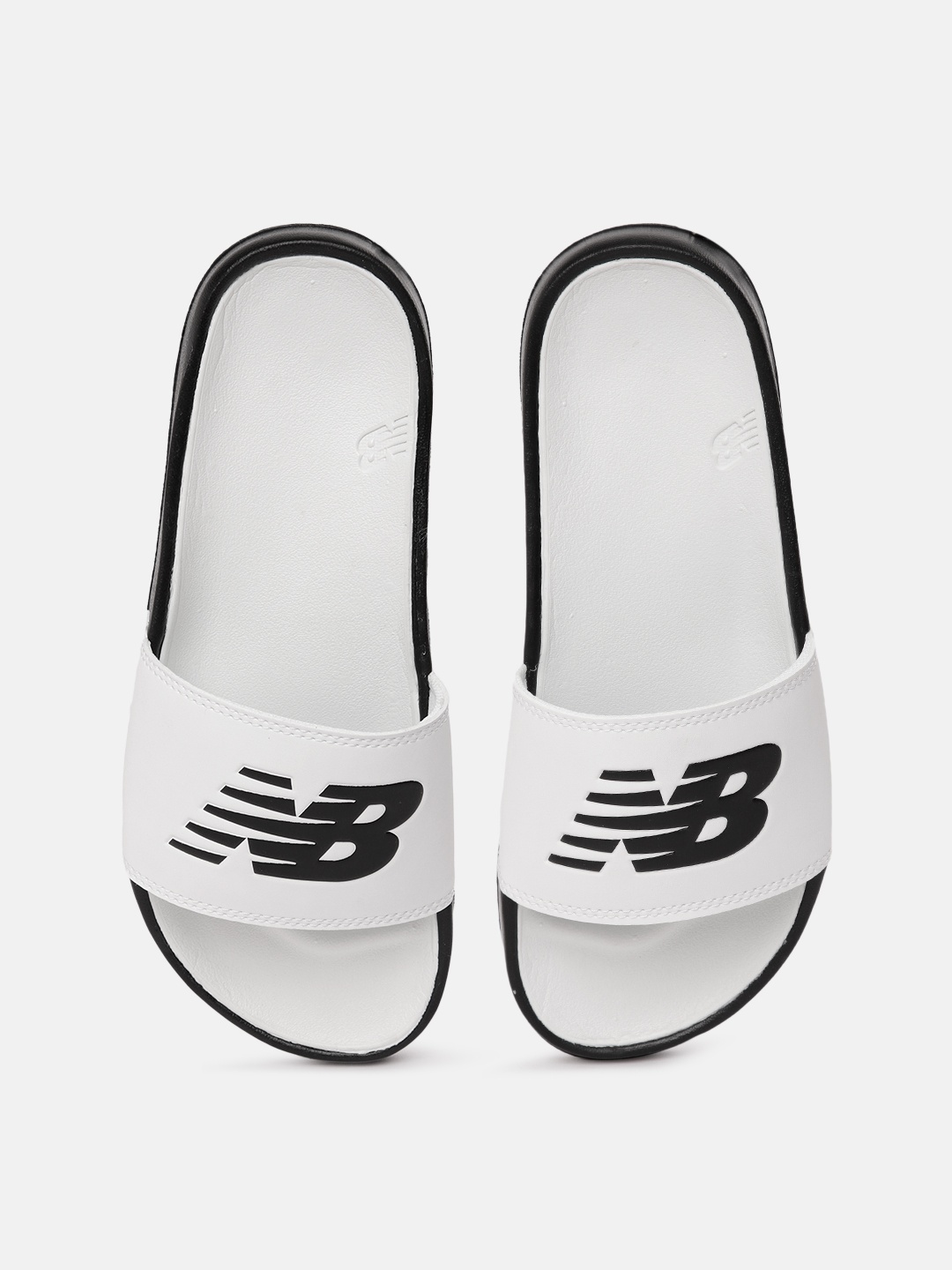 

New Balance Men Brand Logo Printed Sliders, White