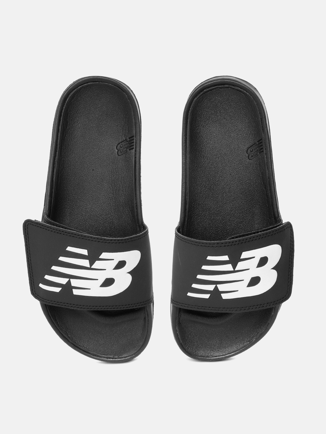 

New Balance Men Brand Logo Printed Sliders, Black