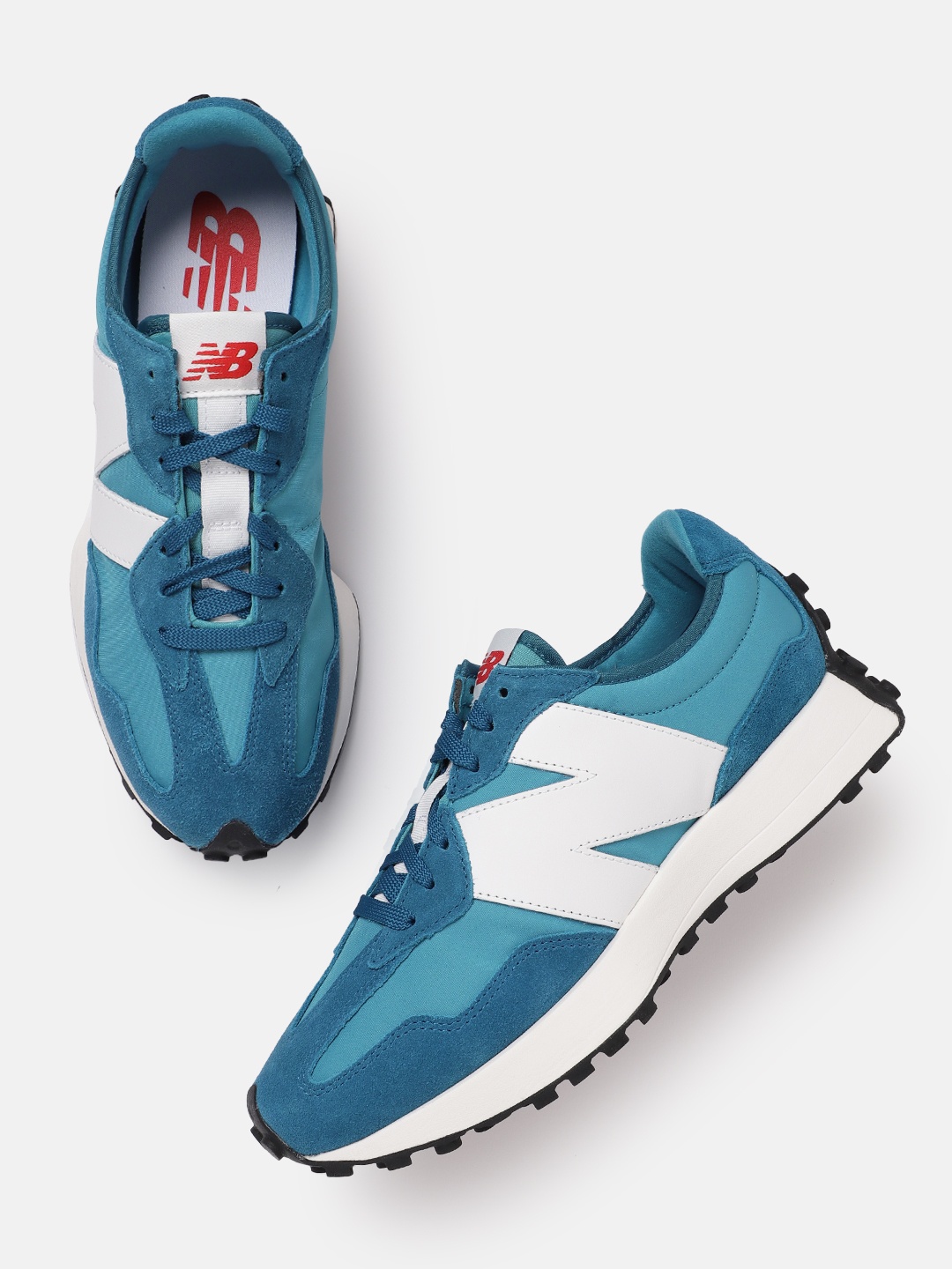 

New Balance Men Brand Logo Detail 327 Sports Shoes, Blue