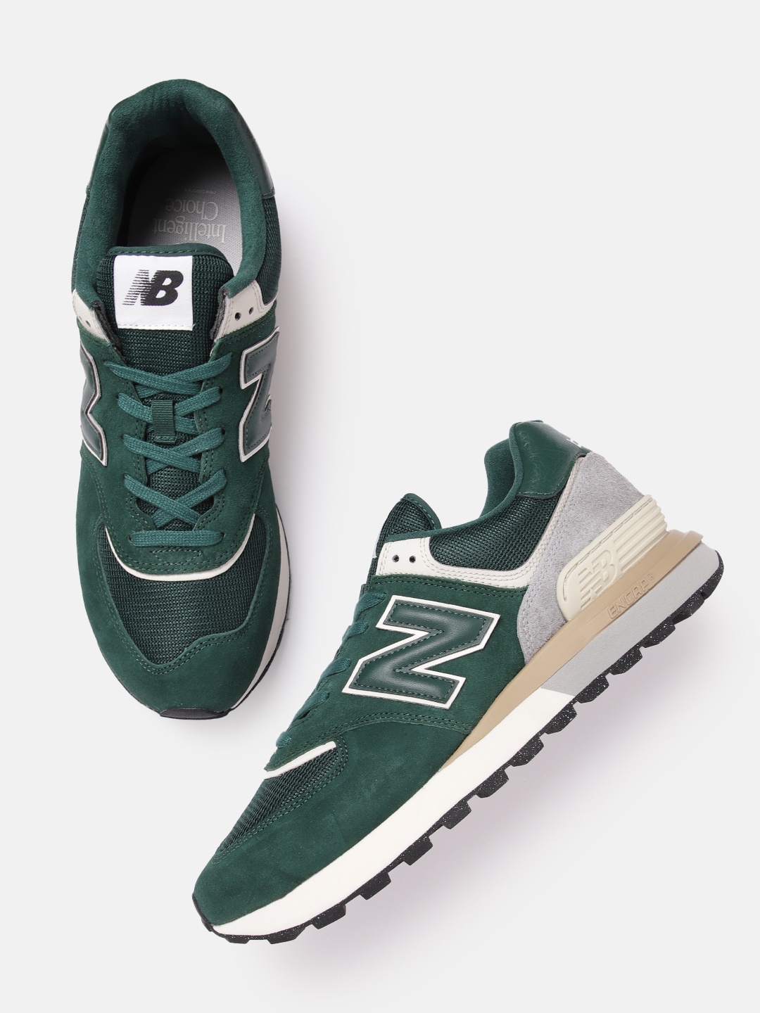 

New Balance Men Woven Design 574 Sports Shoes, Green