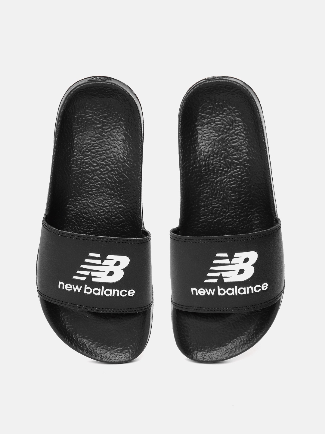 

New Balance Men Brand Logo Printed Sliders, Black