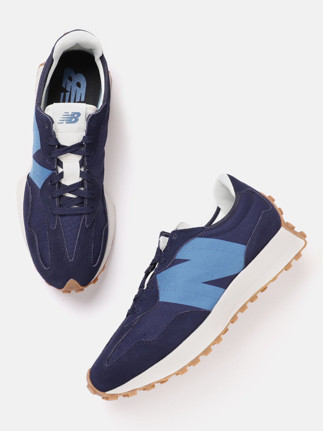 

New Balance Men Brand Logo Detail Everyday 327 Sports Shoes, Blue
