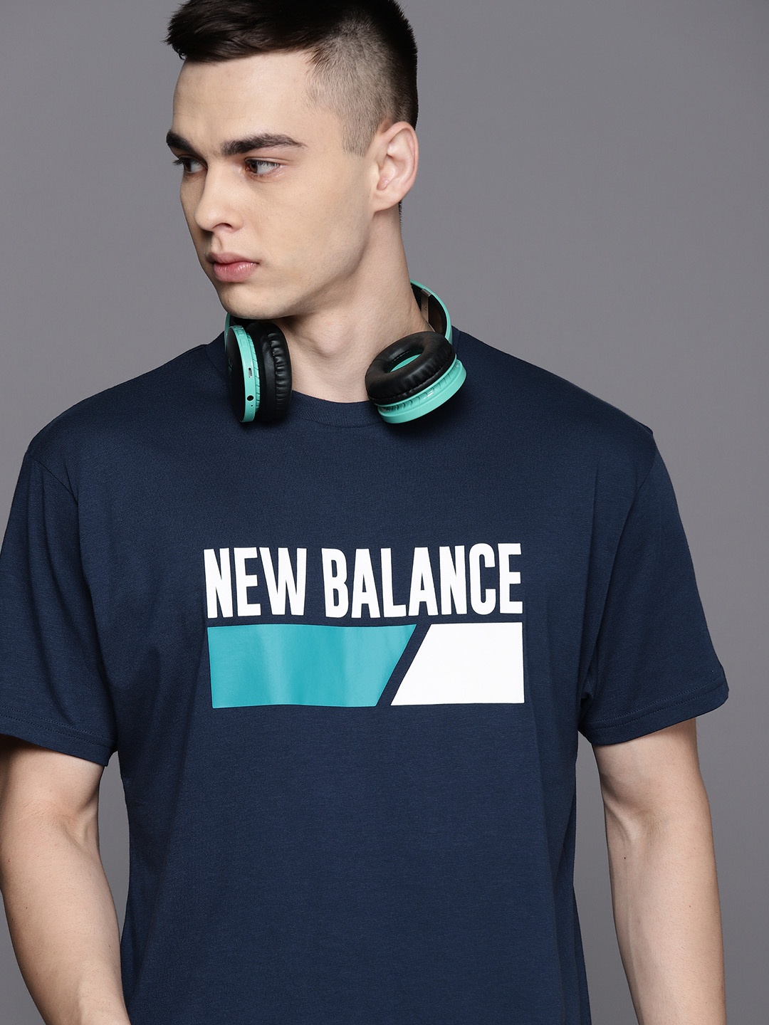 

New Balance Sustainable Brand Logo Printed Abzorb T-shirt, Black