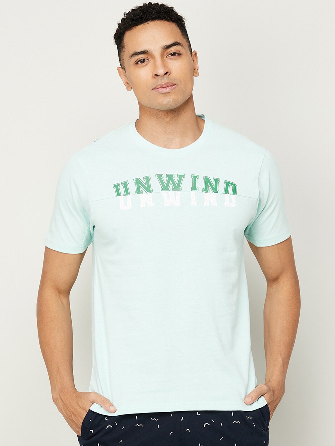 

Fame Forever by Lifestyle Typography Printed Pure Cotton T-shirt, Blue