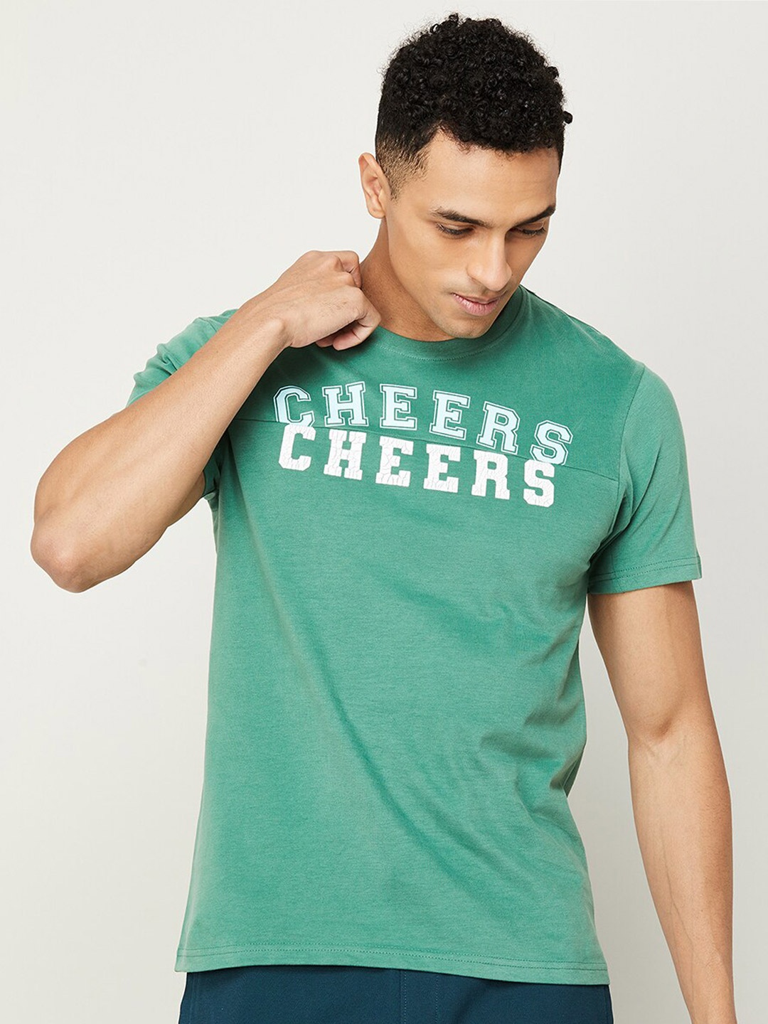 

Fame Forever by Lifestyle Typography Printed Pure Cotton T-shirt, Green