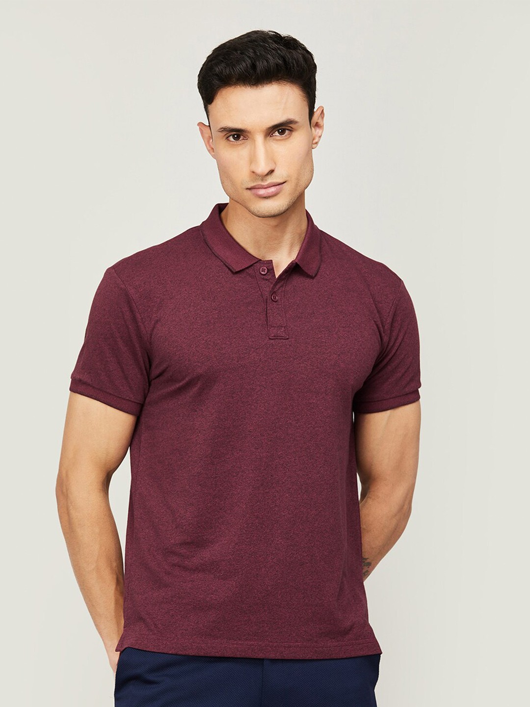

Fame Forever by Lifestyle Polo Collar Pure Cotton Slim Fit T-shirt, Red