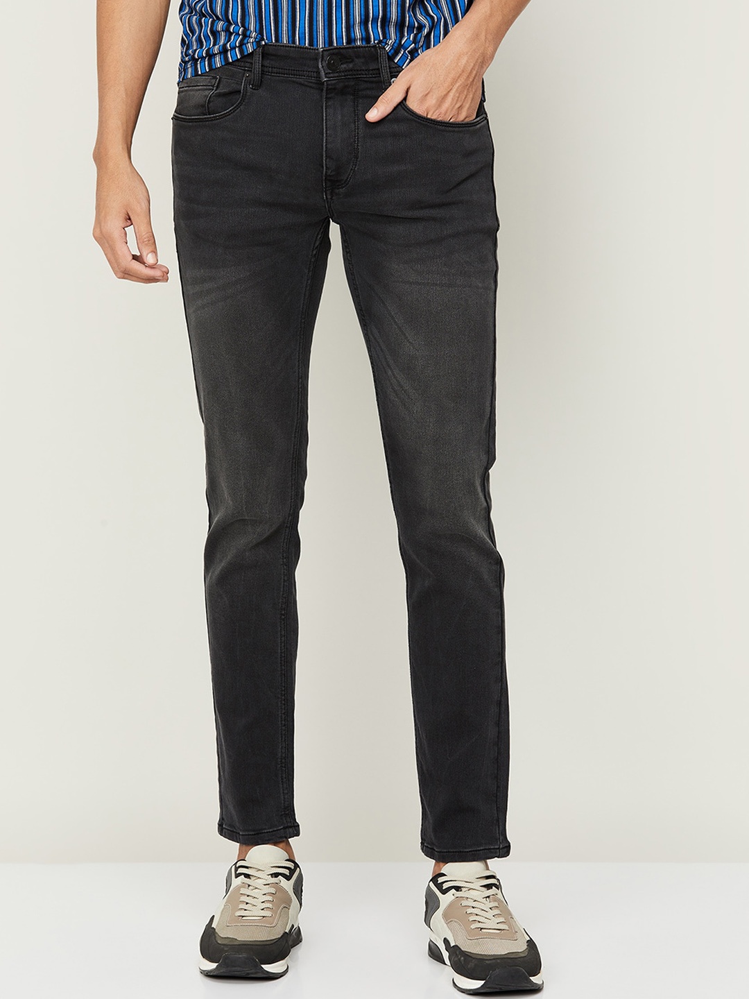 

Fame Forever by Lifestyle Men Skinny Fit Cotton Lycra Mid-Rise Stretchable Jeans, Black