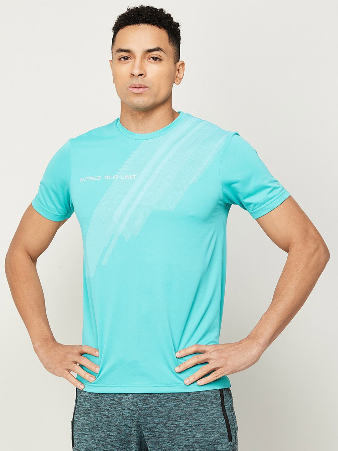 

Fame Forever by Lifestyle Graphic Printed Pure Cotton T-shirt, Turquoise blue