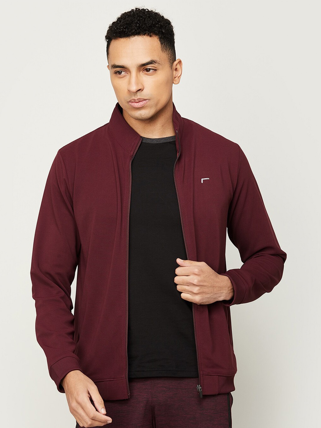 

Fame Forever by Lifestyle High Neck Long Sleeves Sweatshirt, Burgundy