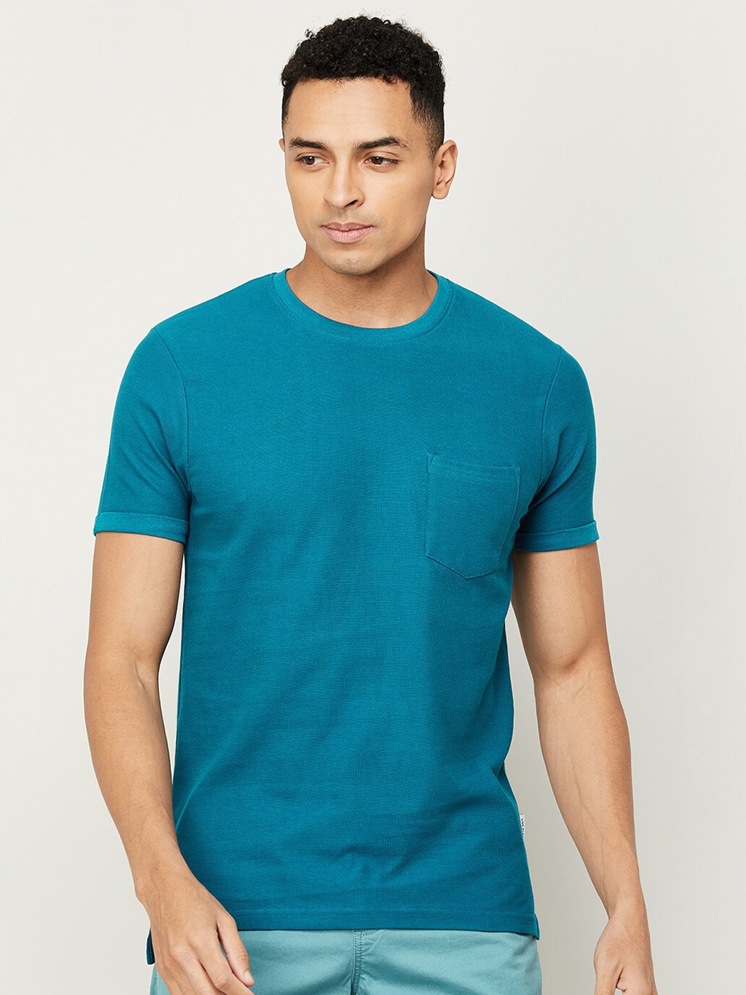 

Fame Forever by Lifestyle Round Neck Pure Cotton T-shirt, Teal