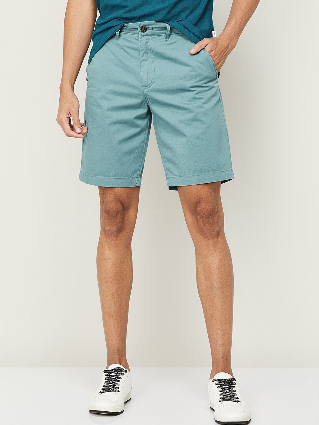 

Fame Forever by Lifestyle Men Regular Fit Mid-Rise Cotton Shorts, Teal