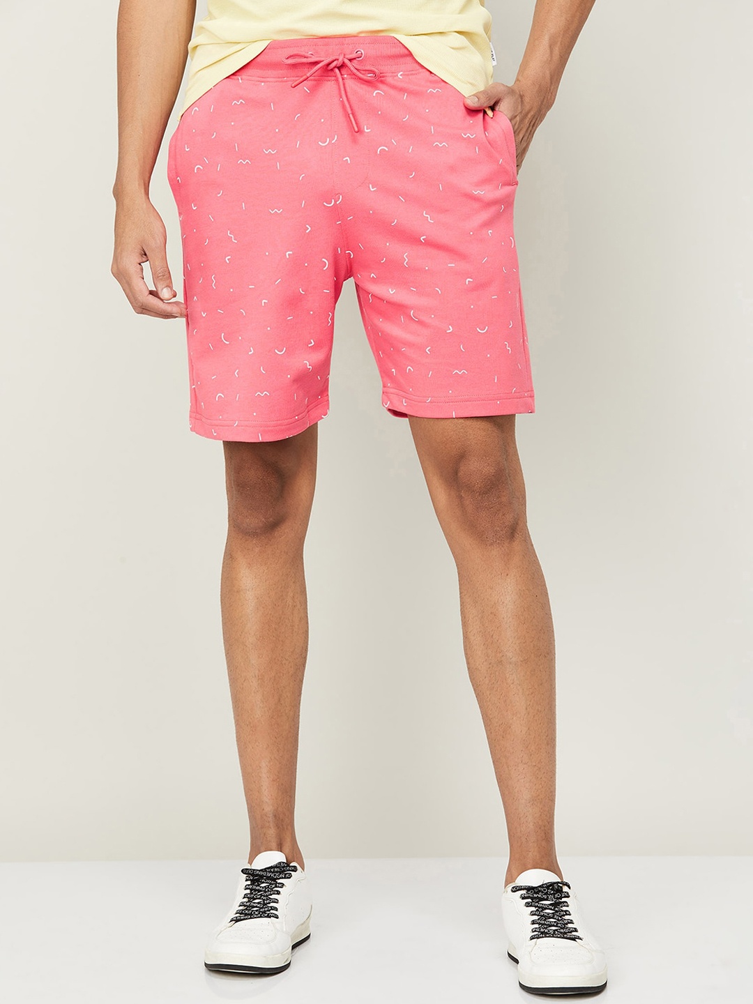 

Fame Forever by Lifestyle Men Mid-Rise Printed Cotton Shorts, Pink