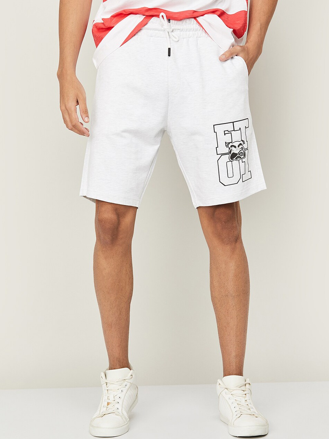 

Fame Forever by Lifestyle Men Printed Mid-Rise Cotton Shorts, White